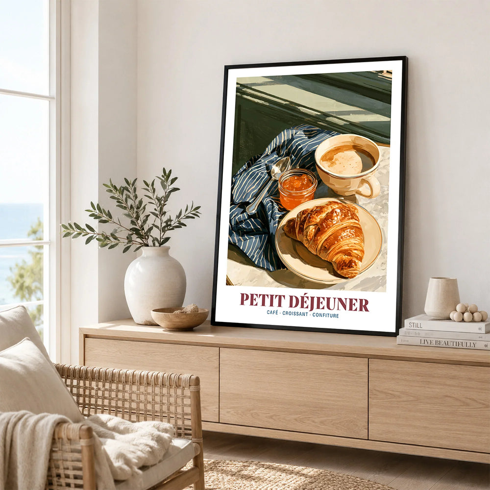 French Breakfast Kitchen Wall Art - framed artwork living room lifestyle setting