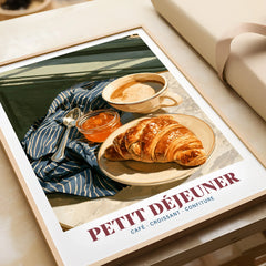 French Breakfast Kitchen Wall Art - framed art print closeup gift unwrapped natural frame