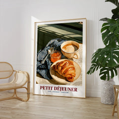 French Breakfast Kitchen Wall Art - large framed print room setting chair plant