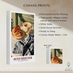 Petit Dejeuner French Kitchen Wall Art - canvas print stretched cotton canvas details