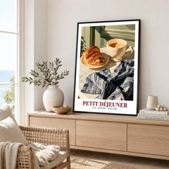 Petit Dejeuner French Kitchen Wall Art - framed artwork living room lifestyle setting