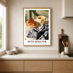 Petit Dejeuner French Kitchen Wall Art - neutral kitchen single frame mockup This Art World