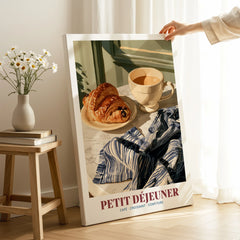 Petit Dejeuner French Kitchen Wall Art - canvas print mirror edge hand holding room setting