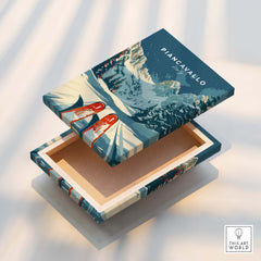Piancavallo Ski Poster - Italy featuring a beautifully designed ski-themed wooden box.