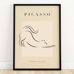 Picasso Stretching Cat Line Art Minimalist Animal Poster Modern Gallery Print Wall Art