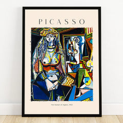 Framed Picasso wall art print, abstract painting of The Women of Algiers, modern home decor