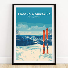 Pocono Mountains Pennsylvania Ski Resort Poster - Winter Sports Scenery Print