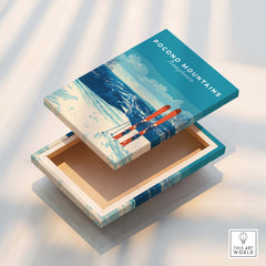 Pocono Mountains Pennsylvania Ski Resort Poster - Winter Sports Scenery Print on decorative box.