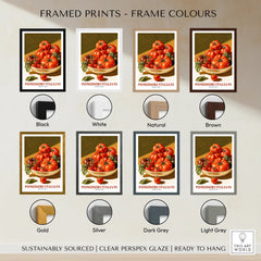 Italian Tomatoes Kitchen Wall Art - framed print colour options