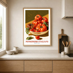 Italian Tomatoes Kitchen Wall Art - neutral kitchen single frame mockup This Art World