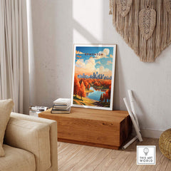 Edmonton Poster showing the Edmonton Skyline in Autumn - Exclusive to ThisArtWorld