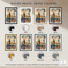Prague Wall Art framed prints in various frame colors including black, white, natural, and brown.