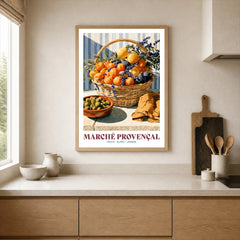 Provencal Market French Kitchen Wall Art - neutral kitchen single frame mockup This Art World
