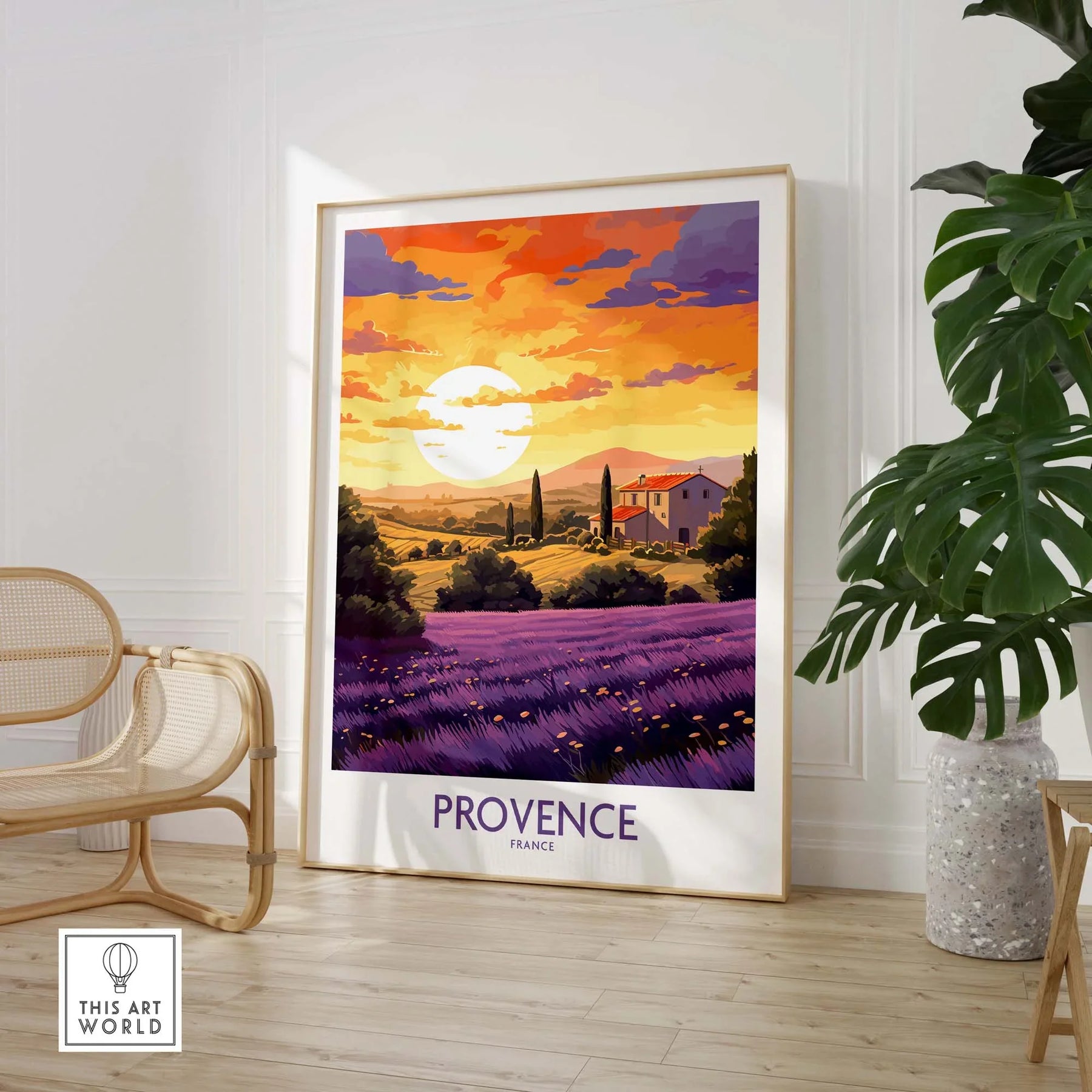 Provence Wall Art - Lavender Fields at Sunset – This Art World