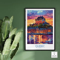 Quebec Travel Art Print - Château Frontenac showcasing the beautiful architecture of the historic Château Frontenac.