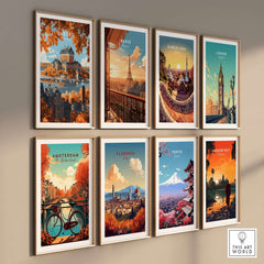 Quebec Travel Print featuring Château Frontenac among a collection of city travel prints.