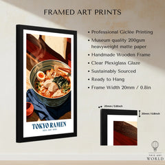 Tokyo Ramen Japanese Kitchen Wall Art - framed print details measurements quality details