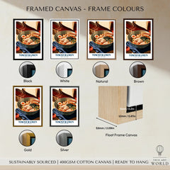 Tokyo Ramen Japanese Kitchen Wall Art - framed canvas float frame colour options