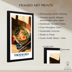 Japanese Ramen Kitchen Wall Art - framed print details measurements quality details