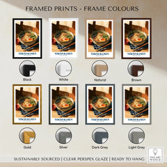 Japanese Ramen Kitchen Wall Art - framed print colour options
