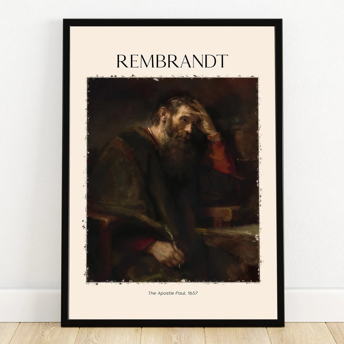 Framed Rembrandt wall art print featuring Apostle Paul painting, classic home decor