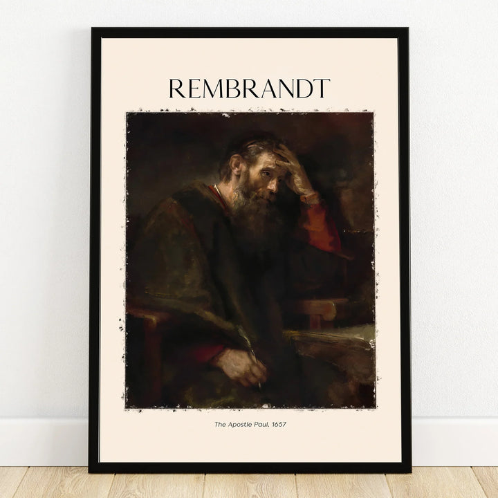 Framed Rembrandt wall art print featuring Apostle Paul painting, classic home decor