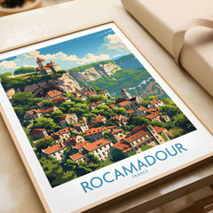 Rocamadour Wall Art print showcasing the charming French village of Rocamadour, perfect for home decor.