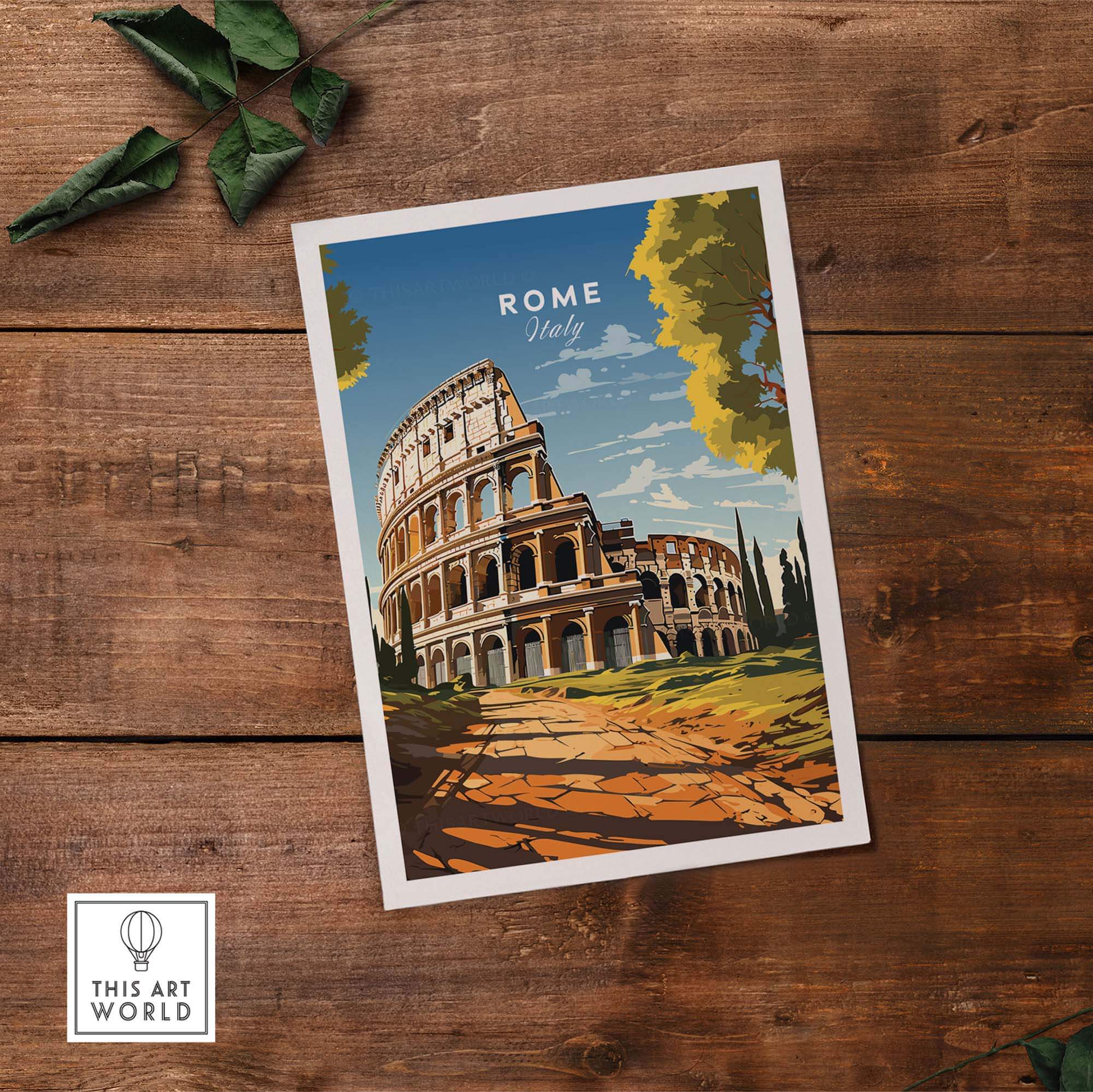 Rome Wall Art featuring the Colosseum, perfect travel-inspired decor for your home.