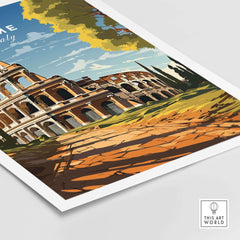 Rome Wall Art featuring the iconic Colosseum, perfect for adding Italian energy to your home decor.