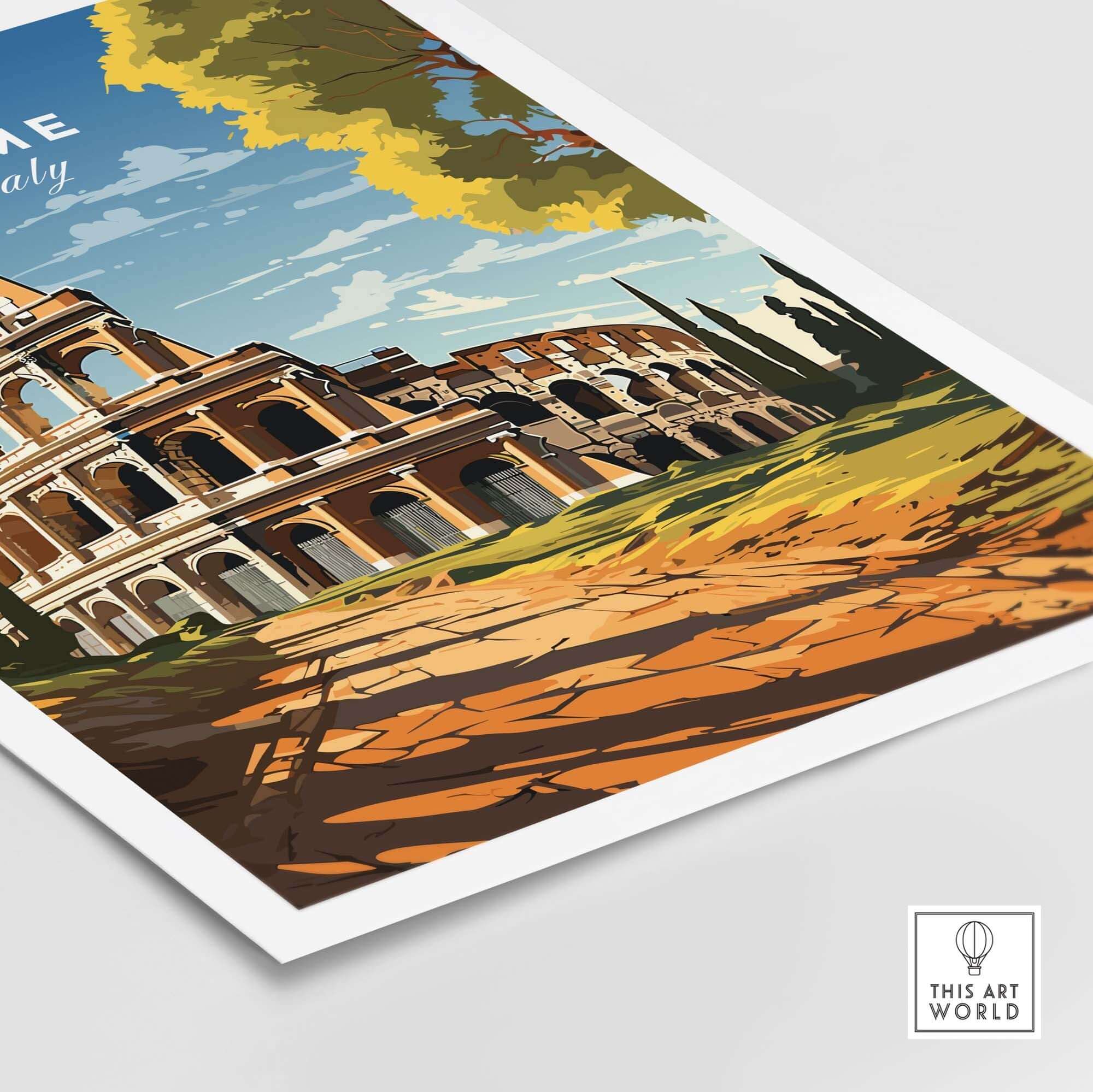Rome Wall Art featuring the iconic Colosseum, perfect for adding Italian energy to your home decor.