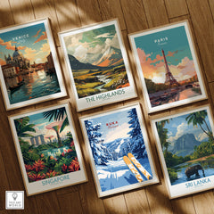 Ruka Ski Trail Print - Finland Slopes Poster, Snow-Covered Forest Wall Art framed with travel posters from around the world.