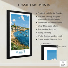 St Mary's Isles of Scilly Town Wall Art — framed print details measurements quality details