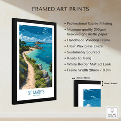 St Mary's Isles of Scilly Cove Wall Art — framed print details measurements quality details