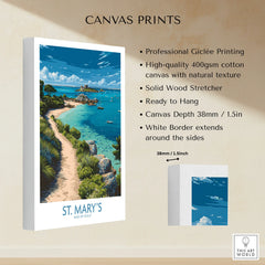 St Mary's Isles of Scilly Cove Wall Art — canvas print stretched cotton canvas details