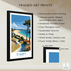 St Mary's Isles of Scilly Lighthouse Wall Art — framed print details measurements quality details