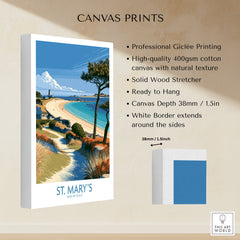 St Mary's Isles of Scilly Lighthouse Wall Art — canvas print stretched cotton canvas details