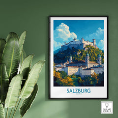Salzburg Wall Art Poster showcasing the stunning architecture and landscapes of Salzburg, Austria.