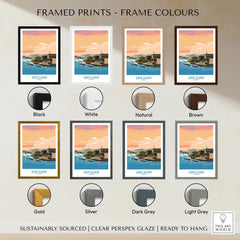San Juan Puerto Rico travel poster in 8 frame colors: black, white, natural, brown, gold, silver, dark grey, light grey