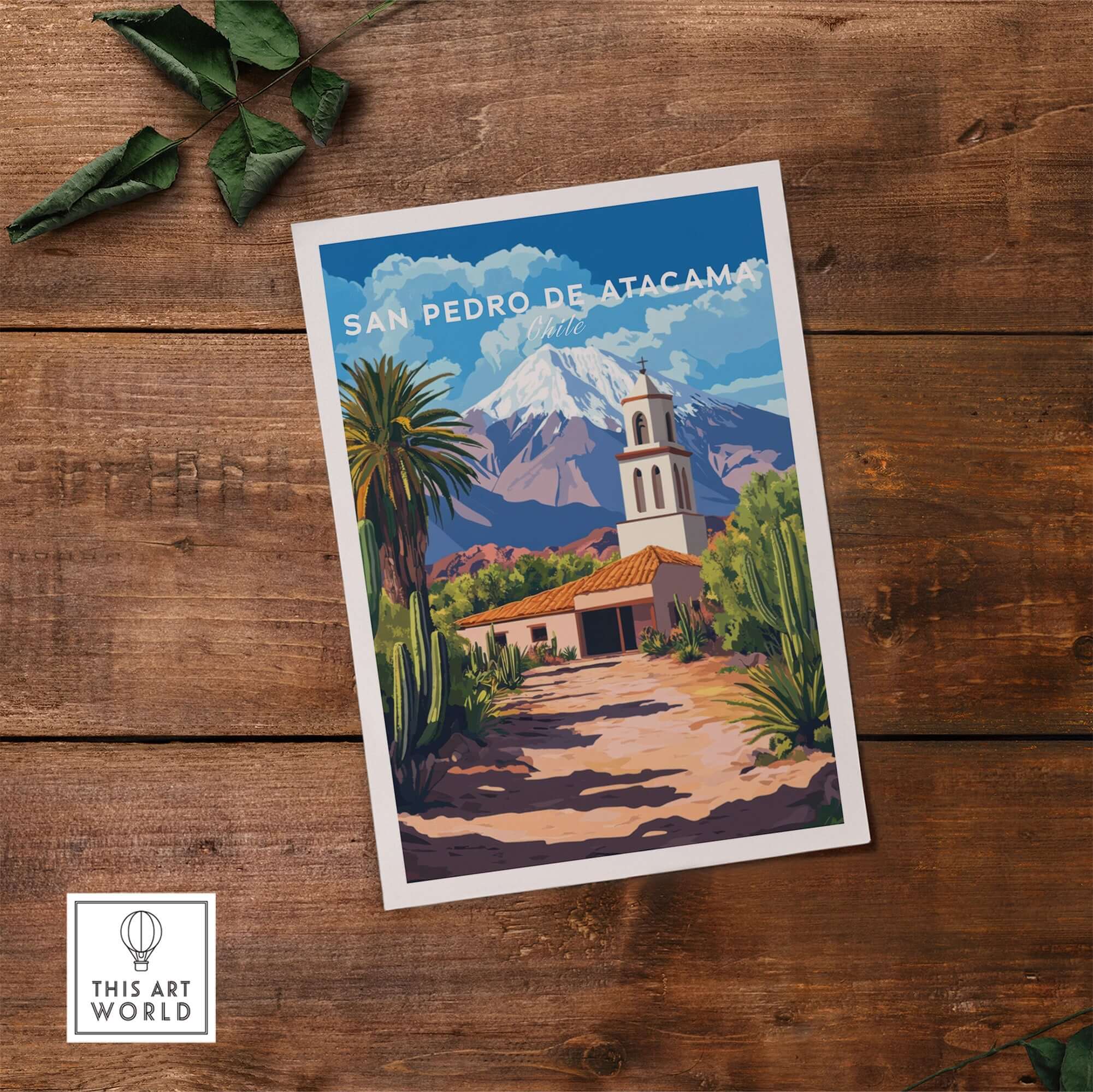 San Pedro de Atacama Chile Poster showcasing a scenic view of the Atacama Desert's beauty.