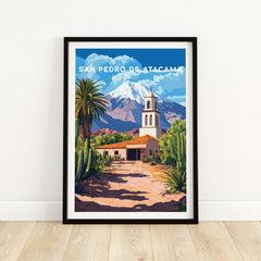 San Pedro de Atacama Chile Poster featuring a scenic view of mountains and traditional architecture