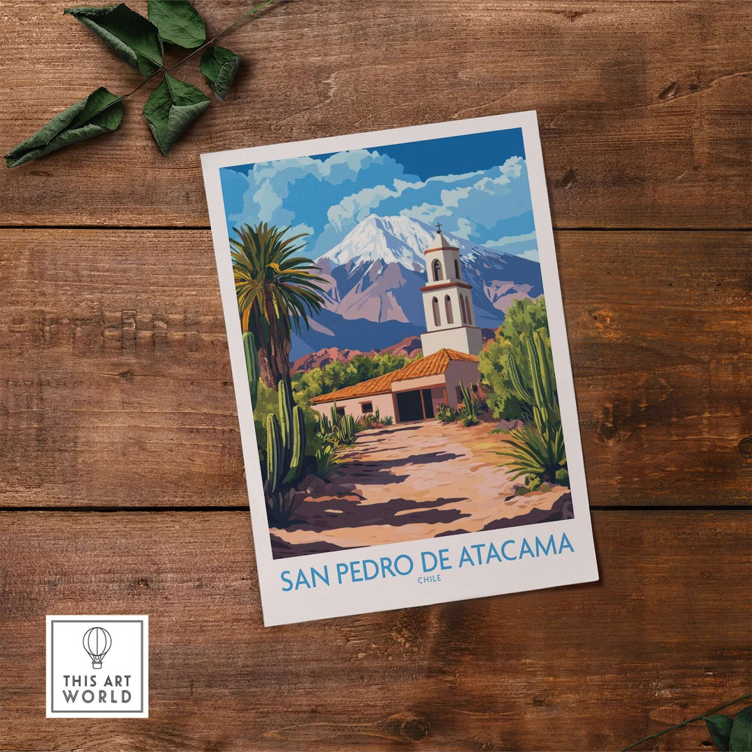 San Pedro de Atacama wall art featuring the iconic landscape and vibrant colors of the Chilean oasis.