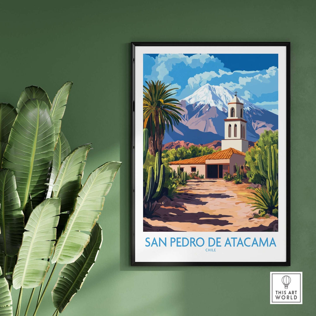 San Pedro de Atacama wall art showcasing vibrant landscapes and unique architecture of Chile's oasis.