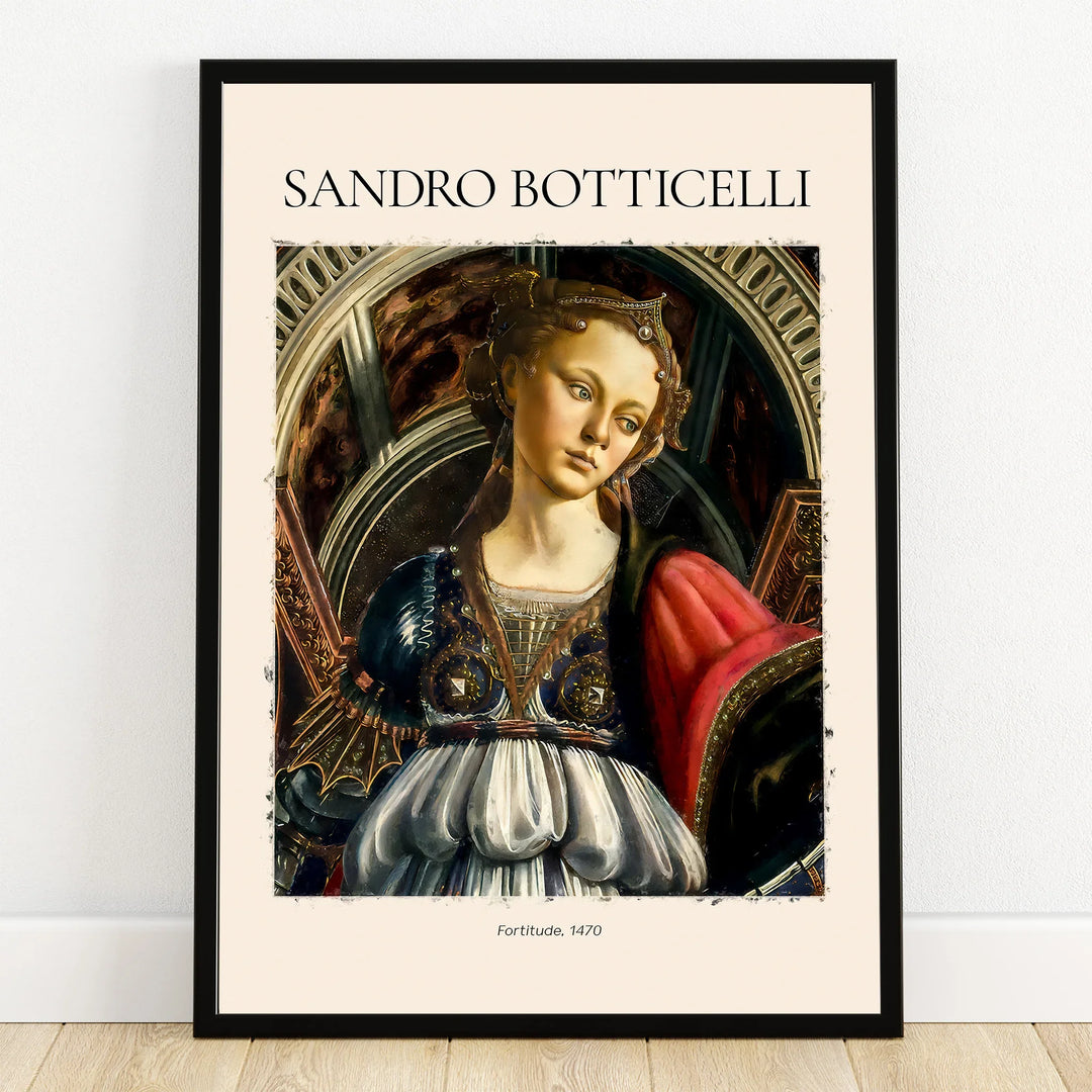 Framed Sandro Botticelli Fortitude 1470 Renaissance art print for wall decor