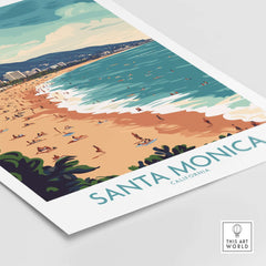 Santa Monica Pier Print – Capture Coastal Memories showcasing a vibrant beach day in California.
