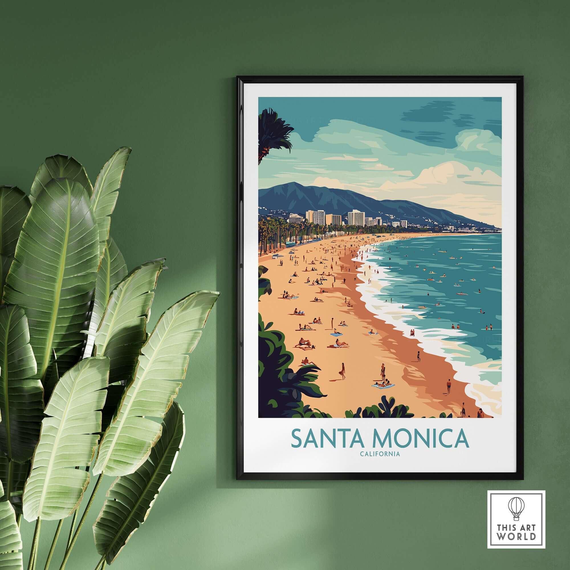 Santa Monica Pier Print – Capture Coastal Memories featuring the beach and iconic landscape of Santa Monica, California.