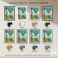 Santo Domingo travel poster in 8 frame colors: black, white, natural, brown, gold, silver, dark grey, light grey