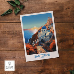 Vibrant Santorini Wall Art showcasing the scenic beauty of Greece with bold colors and striking imagery.
