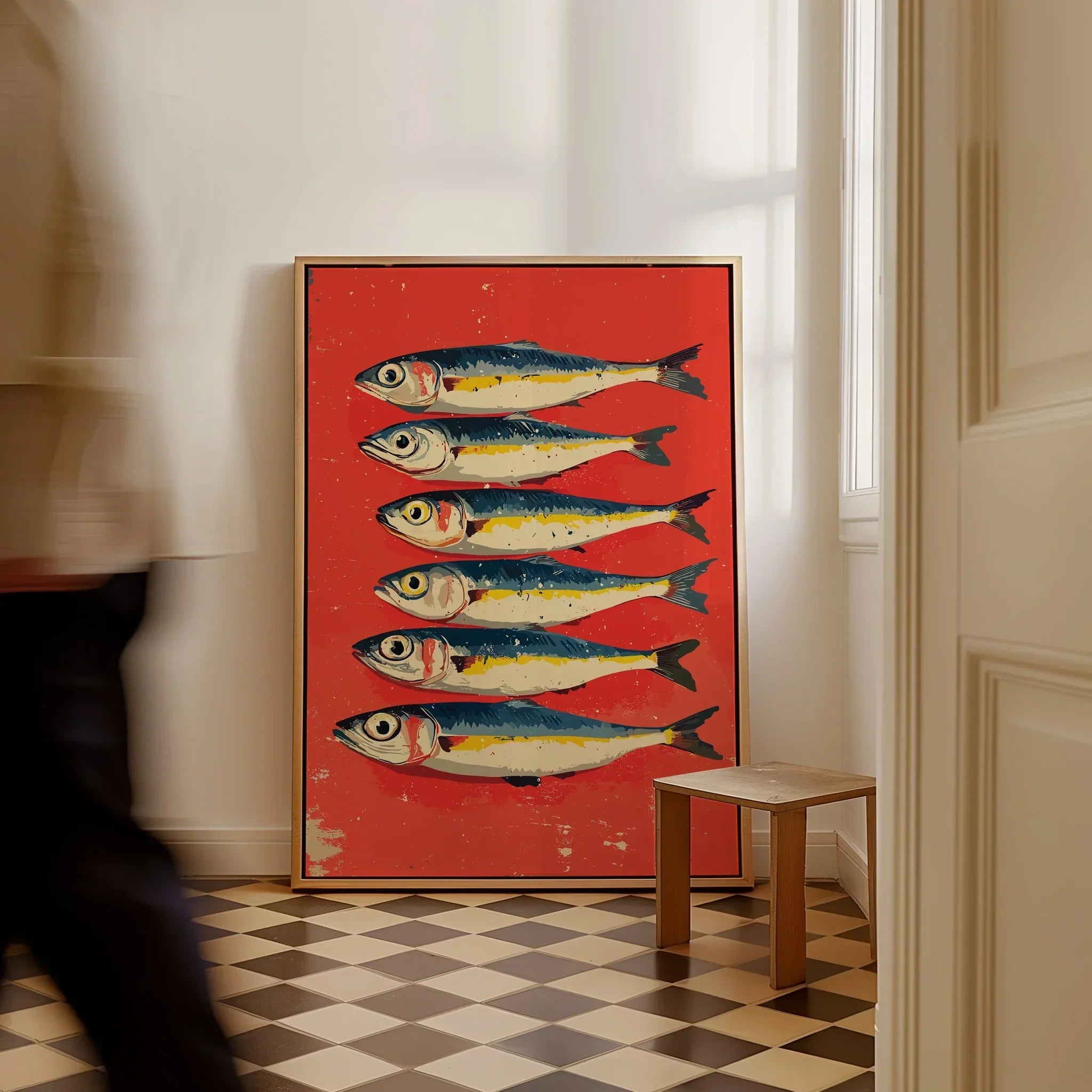 寿 魚 日本画 A4サイズ Sardines Poster Print - Seafood Art for Modern Kitchens – This Art