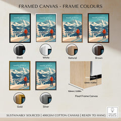 Framed canvas options for Sauze d'Oulx Print Italy featuring various frame colors.