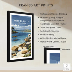 Isles of Scilly Anchorage Travel Poster — framed print details measurements quality details